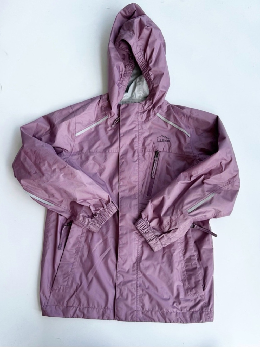 L.L. Bean Girls' Mauve Hooded Raincoat